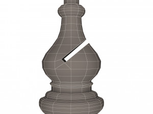 3d wooden chess bishop 3Dモデル