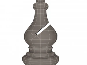 3d wooden chess bishop 3D Model
