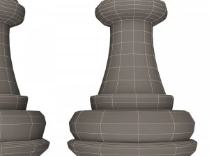 3d wooden chess bishop 3D Model