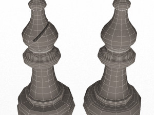 3d wooden chess bishop 3Dモデル