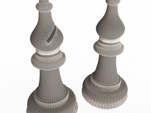 3d wooden chess bishop 3Dモデル