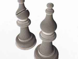 3d wooden chess bishop 3Dモデル