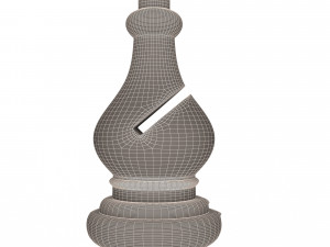 3d wooden chess bishop 3Dモデル