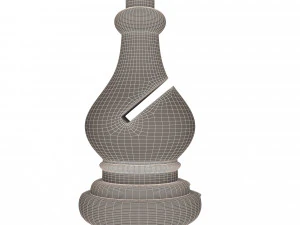 3d wooden chess bishop 3D Model