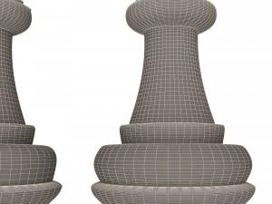 3d wooden chess bishop 3D Model