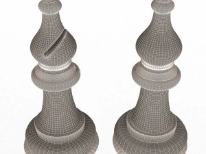 3d wooden chess bishop 3D Model
