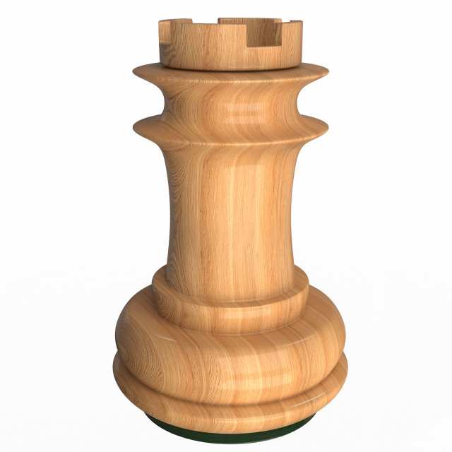 3d wooden chess rook Modello 3D .c4d .max .obj .3ds .fbx .stl .blend 