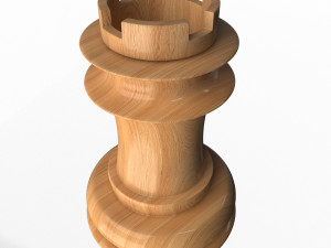 3d wooden chess rook Modello 3D
