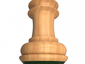 3d wooden chess rook 3D Model