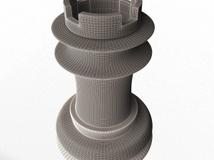 3d wooden chess rook Modello 3D