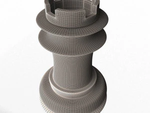3d wooden chess rook 3D Model