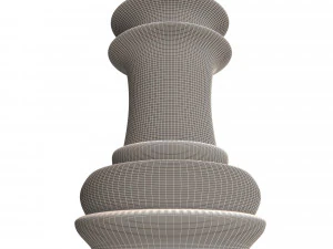 3d wooden chess rook 3D Model