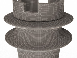 3d wooden chess rook Modello 3D