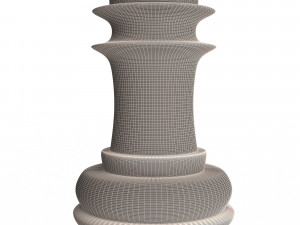 3d wooden chess rook Modello 3D