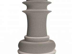 3d wooden chess rook 3D Model