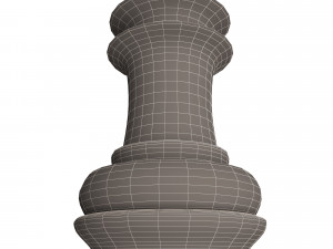 3d wooden chess rook Modello 3D