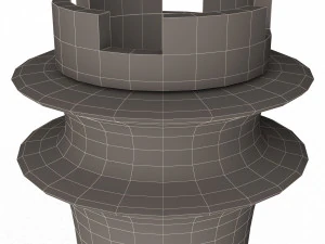 3d wooden chess rook 3D Model