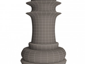 3d wooden chess rook Modello 3D