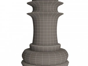 3d wooden chess rook 3D Model