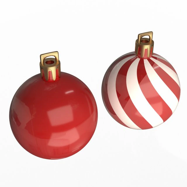 assorted christmas ball ornament set 3D Model .c4d .max .obj .3ds .fbx .stl .blend 