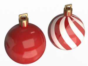 assorted christmas ball ornament set 3D Model