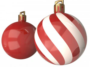 assorted christmas ball ornament set 3D Model