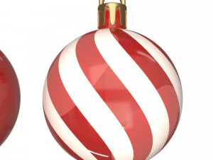 assorted christmas ball ornament set 3D Model