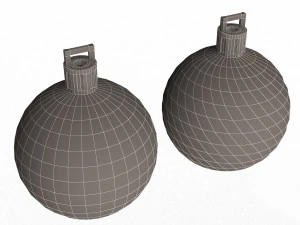 assorted christmas ball ornament set 3D Model