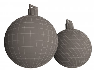 assorted christmas ball ornament set Model 3D