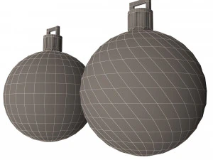 assorted christmas ball ornament set 3D Model