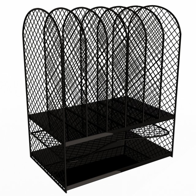 black mesh tray desktop organizer Model 3D .c4d .max .obj .3ds .fbx .stl .blend 