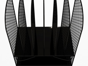 black mesh tray desktop organizer Model 3D