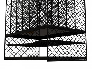 black mesh tray desktop organizer Model 3D