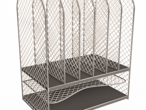black mesh tray desktop organizer Model 3D
