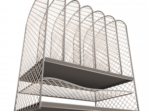 black mesh tray desktop organizer Model 3D