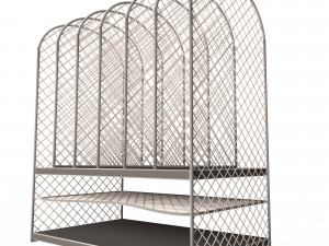black mesh tray desktop organizer Model 3D