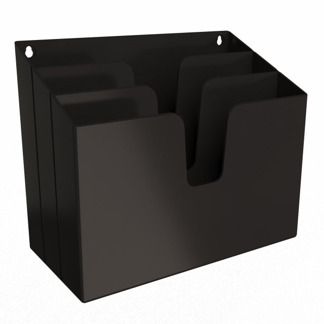 horizontal folder organizer black 02 3D Model .c4d .max .obj .3ds .fbx .stl .blend 