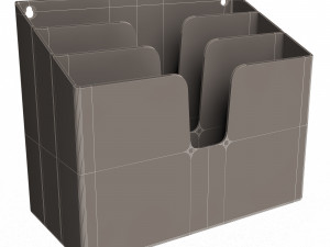 horizontal folder organizer black 02 3D Model