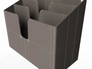 horizontal folder organizer black 02 3D Model