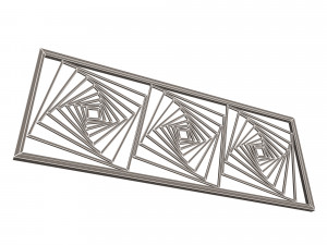 frame forging iron railing 3D मॉडल