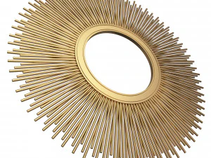 leaf round mirror 3D Model