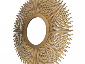 leaf round mirror 3Dモデル