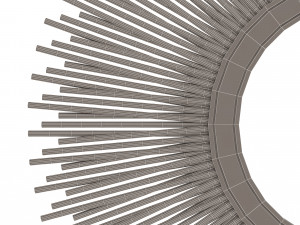 leaf round mirror 3Dモデル