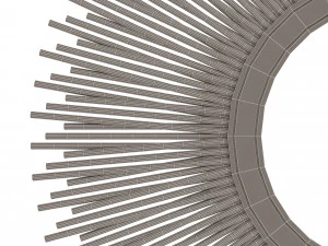 leaf round mirror 3D Model