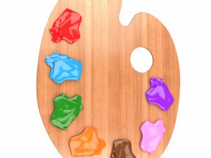 wooden paint palette 3D Model