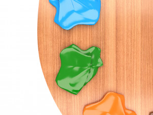 wooden paint palette Model 3D