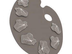 wooden paint palette Model 3D