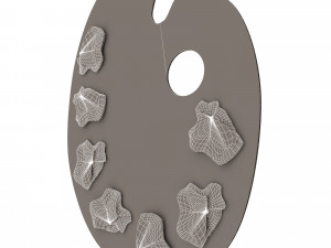 wooden paint palette Model 3D