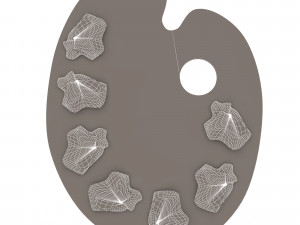 wooden paint palette Model 3D