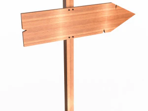 나무 간판 3D 모델